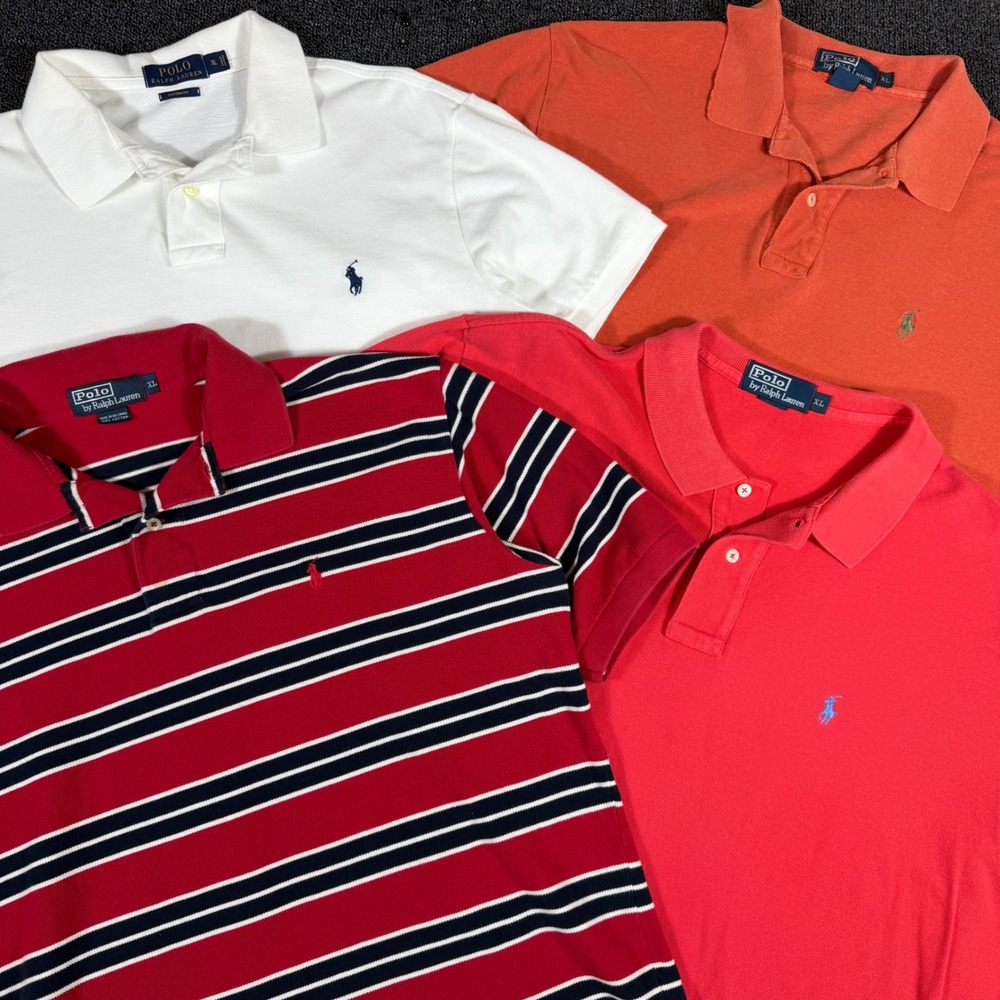 VTG Polo Ralph Lauren Men's XL Bundle of 4 Polo Shirts Striped Autumn Multicolor